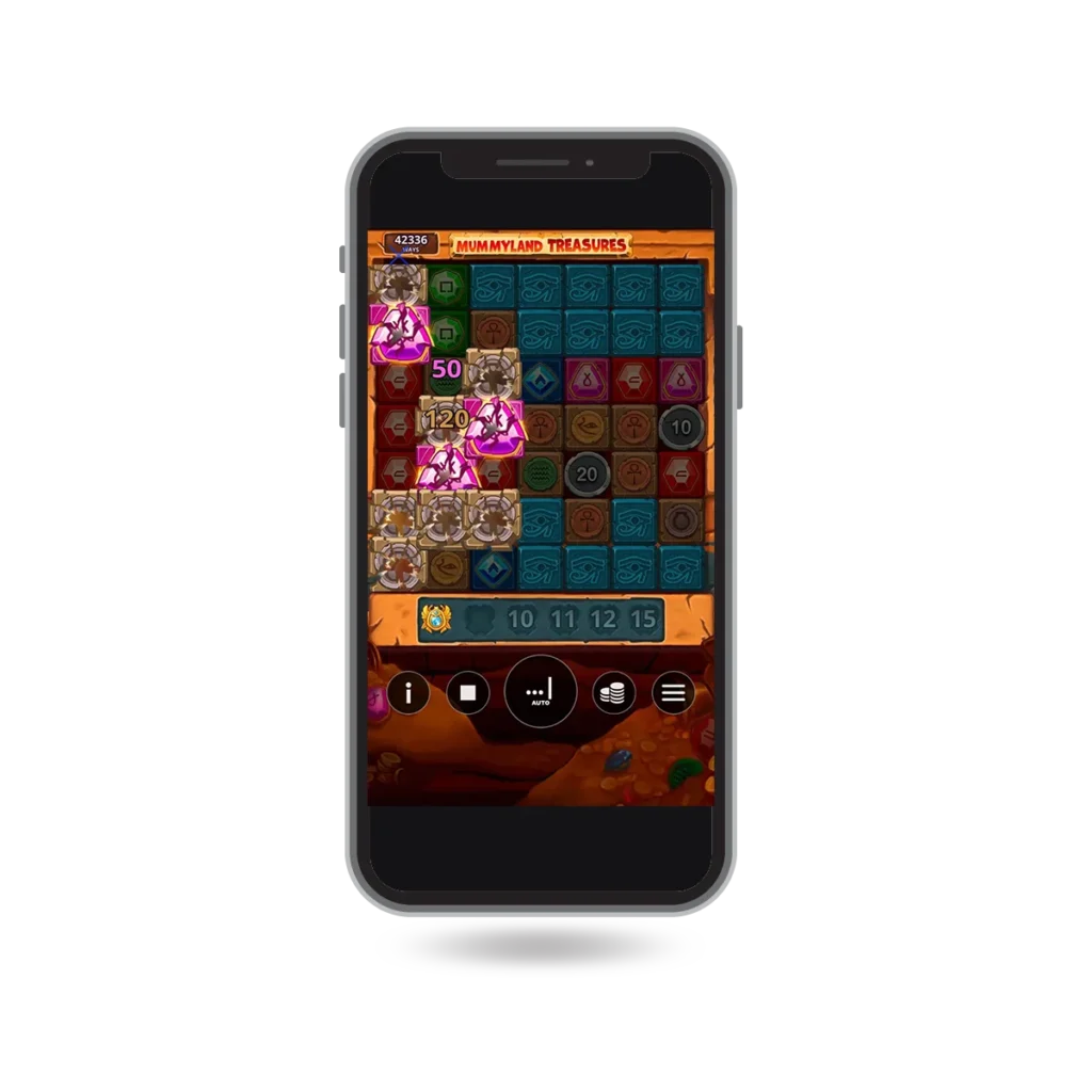 Grote winstanimatie in slot mummyland treasures op mobiel.